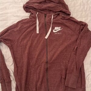 Nike Maroon Zip-Up Hoodie